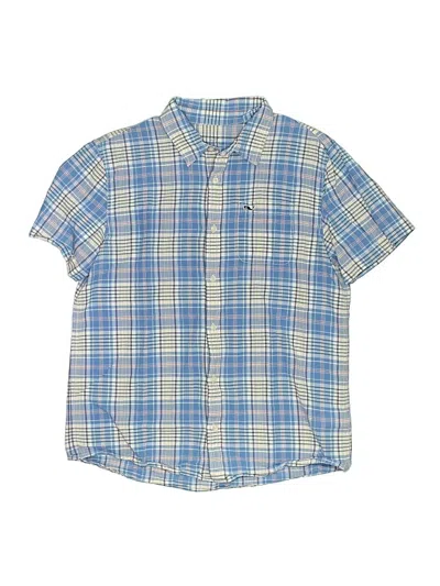 Pre-owned Vineyard Vines Kids' Short Sleeve Button Down Shirt In Blue