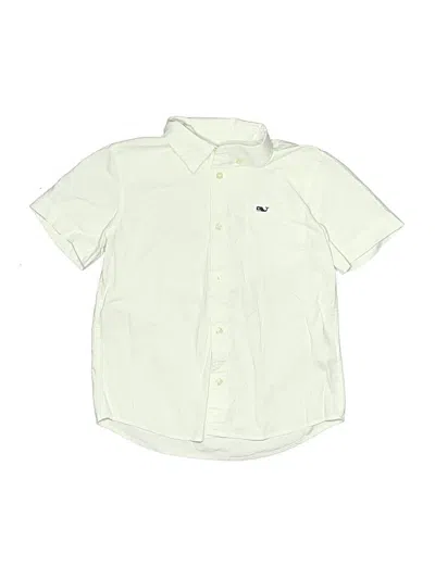 Pre-owned Vineyard Vines Kids' Short Sleeve Button Down Shirt In Ivory