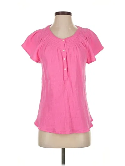 Pre-owned Vineyard Vines Short Sleeve Henley Shirt In Pink
