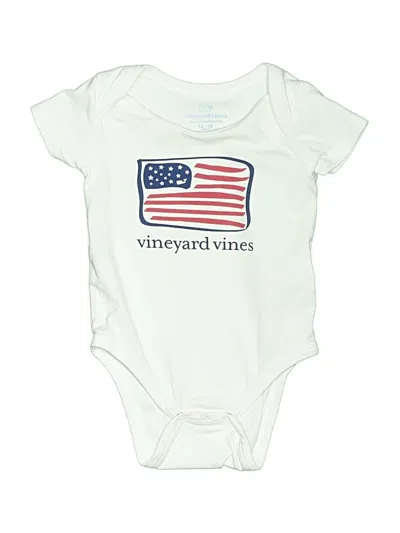 Pre-owned Vineyard Vines Kids' Short Sleeve Onesie In White