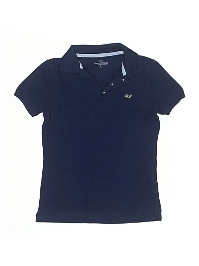 Pre-owned Vineyard Vines Kids' Short Sleeve Polo Shirt In Blue