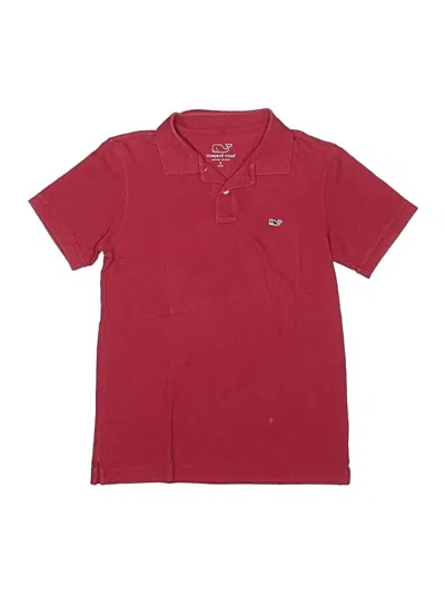Pre-owned Vineyard Vines Kids' Short Sleeve Polo Shirt In Burgundy