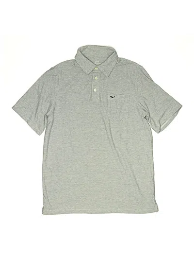 Pre-owned Vineyard Vines Kids' Short Sleeve Polo Shirt In Gray