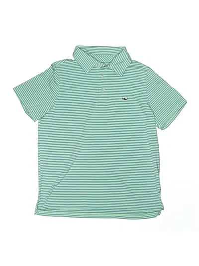 Pre-owned Vineyard Vines Kids' Short Sleeve Polo Shirt In Green