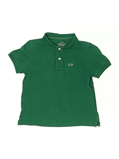Pre-owned Vineyard Vines Kids' Short Sleeve Polo Shirt In Green