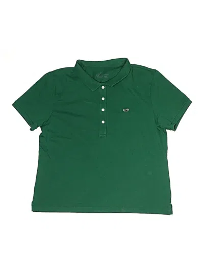 Pre-owned Vineyard Vines Kids' Short Sleeve Polo Shirt In Green