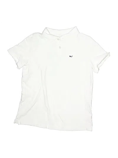 Pre-owned Vineyard Vines Kids' Short Sleeve Polo Shirt In Ivory