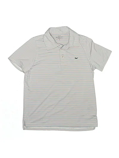 Pre-owned Vineyard Vines Kids' Short Sleeve Polo Shirt In Silver