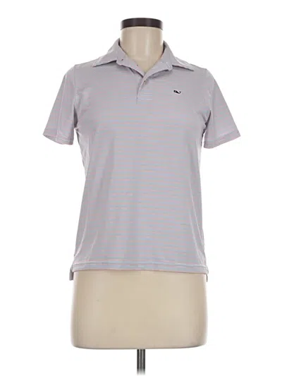 Pre-owned Vineyard Vines Short Sleeve Polo Shirt In Silver