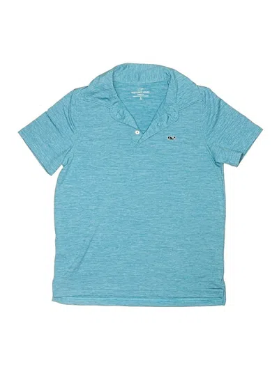 Pre-owned Vineyard Vines Kids' Short Sleeve Polo Shirt In Teal