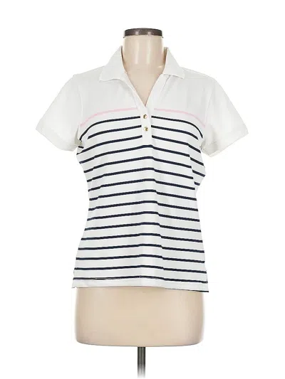 Pre-owned Vineyard Vines Short Sleeve Polo Shirt In White