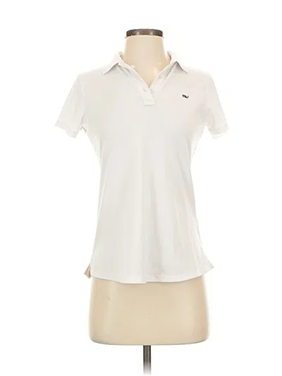 Pre-owned Vineyard Vines Short Sleeve Polo Shirt In White