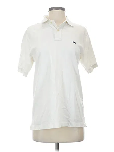 Pre-owned Vineyard Vines Short Sleeve Polo Shirt In White