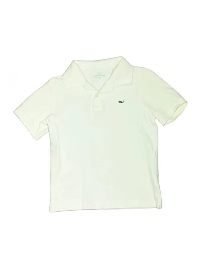 Pre-owned Vineyard Vines Kids' Short Sleeve Polo Shirt In White