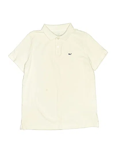 Pre-owned Vineyard Vines Kids' Short Sleeve Polo Shirt In White