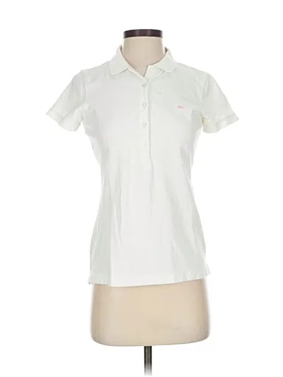 Pre-owned Vineyard Vines Short Sleeve Polo Shirt In White