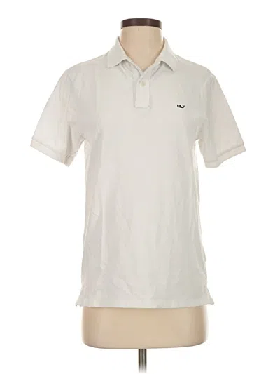 Pre-owned Vineyard Vines Short Sleeve Polo Shirt In White