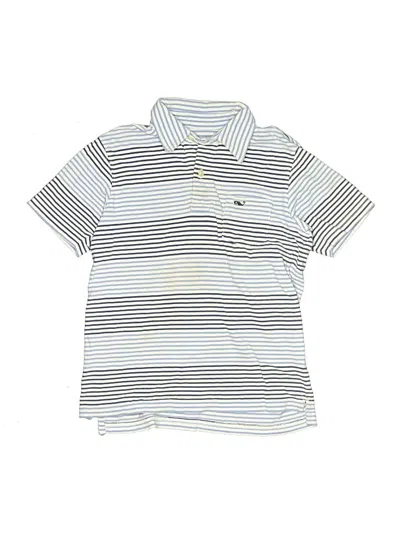 Pre-owned Vineyard Vines Kids' Short Sleeve Polo Shirt In White