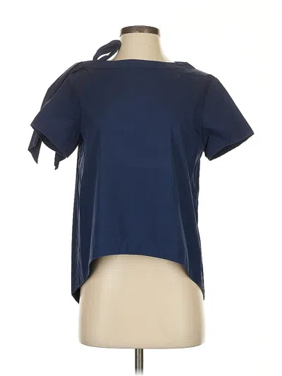Pre-owned Vineyard Vines Short Sleeve Top Blue Keyhole Neckline Tops