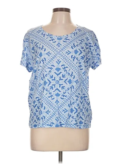 Pre-owned Vineyard Vines Short Sleeve Top Blue Square Neckline Tops