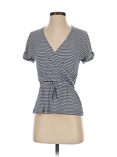 Pre-owned Vineyard Vines Short Sleeve Top Blue Sweetheart Neckline Tops