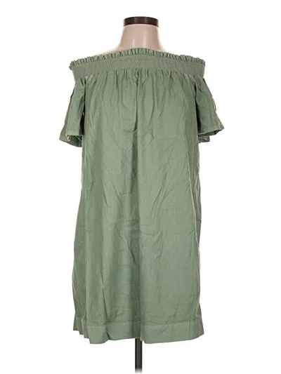 Pre-owned Vineyard Vines Short Sleeve Top Green Off The Shoulder Neckline Tops
