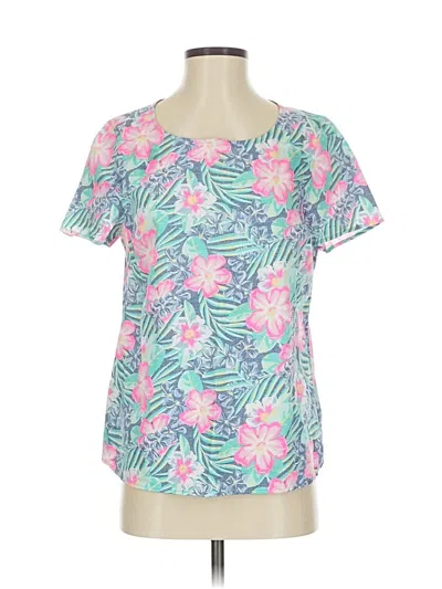 Pre-owned Vineyard Vines Short Sleeve Top Pink Scoop Neck Tops