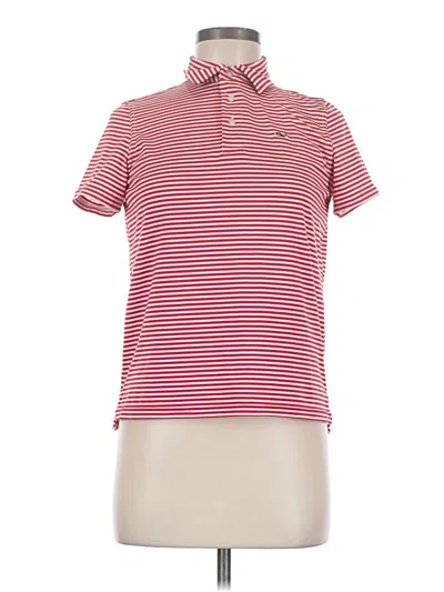 Pre-owned Vineyard Vines Short Sleeve Top Red Collared Neckline Tops