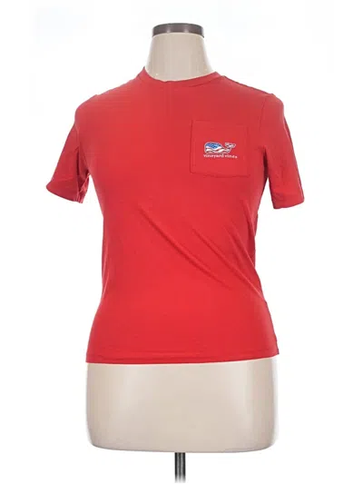 Pre-owned Vineyard Vines Short Sleeve Top Red Crew Neck Tops