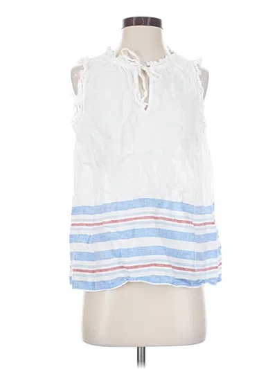Pre-owned Vineyard Vines Sleeveless Blouse In White