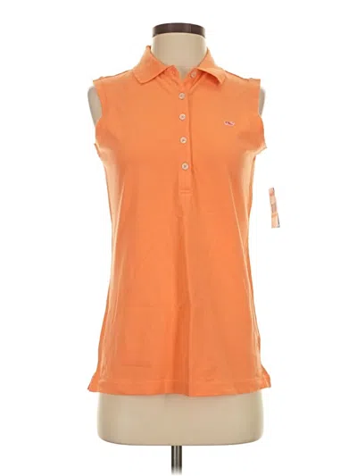 Vineyard Vines Sleeveless Button Down Shirt In Orange