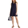 Vineyard Vines Sleeveless Cotton Popover Minidress In Nautical Navy