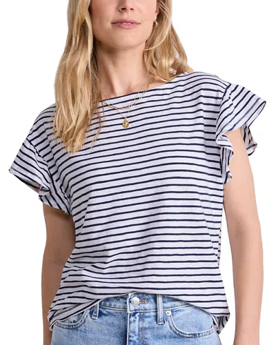 Vineyard Vines Flutter Sleeve Cotton T-shirt In White
