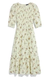 Vineyard Vines Smocked Midi Dress In Green