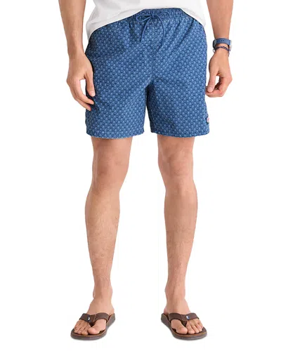 Vineyard Vines Solid Island 6 Swim Trunks In Blue