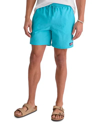 Vineyard Vines Solid Island 6 Swim Trunks In Blue