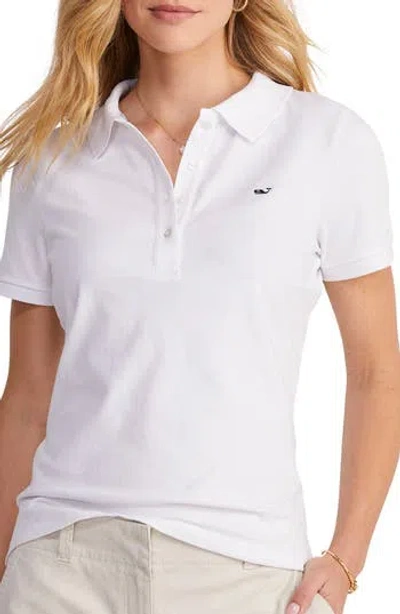 Vineyard Vines Solid Piqué Polo In White