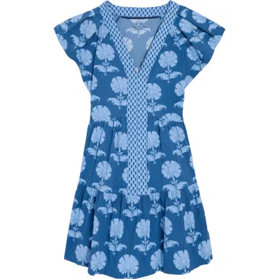 Vineyard Vines Sophie Mixed Print Harbor Dress In Blue