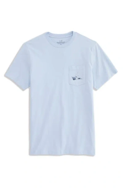 Vineyard Vines Sportfisher Mahi Scenic Cotton Graphic Pocket T-shirt In Blue
