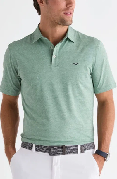 Vineyard Vines St. Jean Stripe Sankaty Performance Polo In L924 Olive
