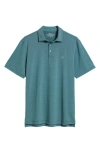 Vineyard Vines St. Jean Stripe Sankaty Performance Polo In Teal Decoy/white