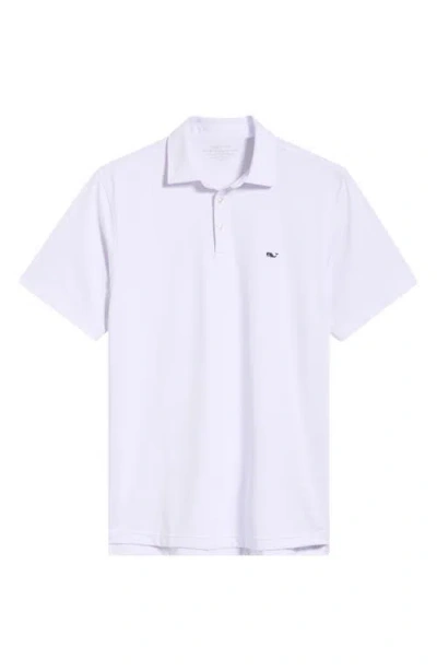 Vineyard Vines St. Jean Stripe Sankaty Performance Polo In White