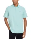 Vineyard Vines St. Jean Stripe Sankaty Regular Fit Polo Shirt In Aqua Haze/ White