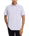 Vineyard Vines St. Jean Stripe Sankaty Performance Polo In White Cap/aster