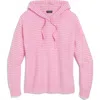 Vineyard Vines Stipe Cashmere Hoodie Sweater In Pink