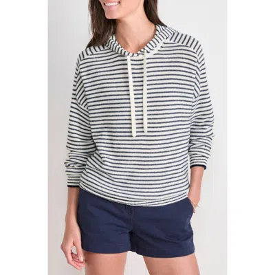 Vineyard Vines Stipe Cashmere Hoodie Sweater In White