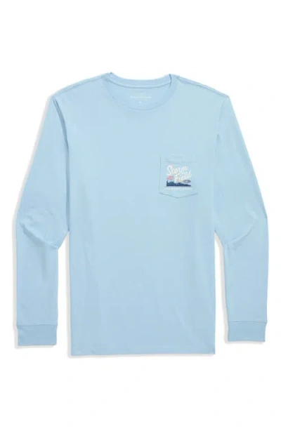 Vineyard Vines Storn The Field Long Sleeve Cotton Graphic T-shirt In Blue