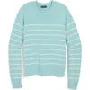 Vineyard Vines Stripe Cotton Roll Neck Sweater In Blue