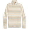 Vineyard Vines Stripe Cotton Turtleneck In Neutral