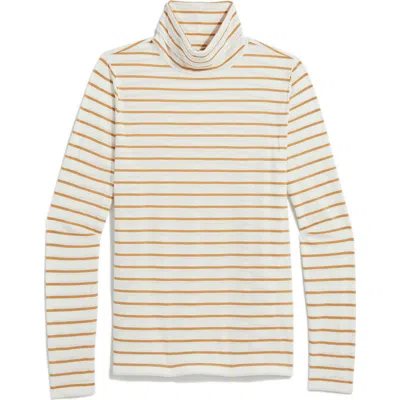 Vineyard Vines Stripe Cotton Turtleneck In Neutral